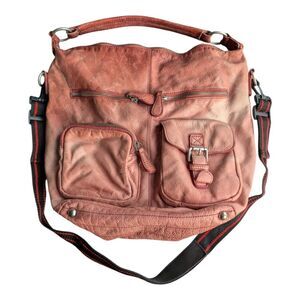 Tie dye effect leather bag